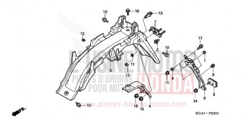 PARAFANGO POSTERIORE CG125ES4 di 2004